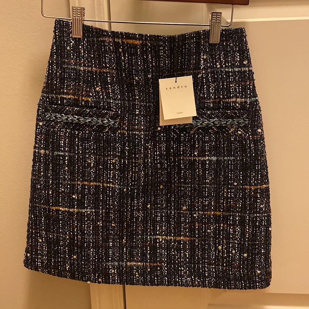 Sandro Black Tweed Mini Skirt - Picture 4 of 5